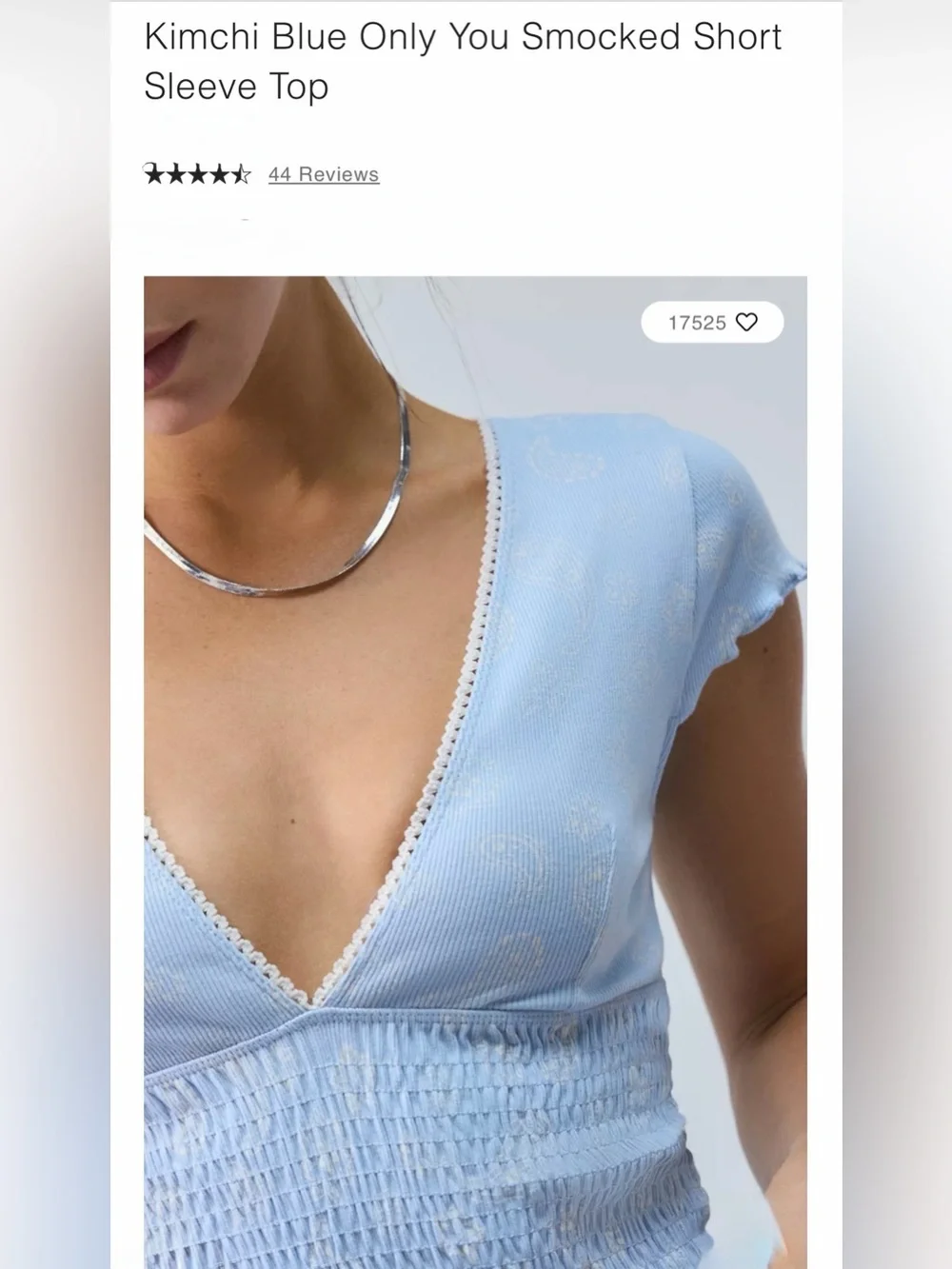 Kimchi Blue Only You Smocked Short Sleeve Top